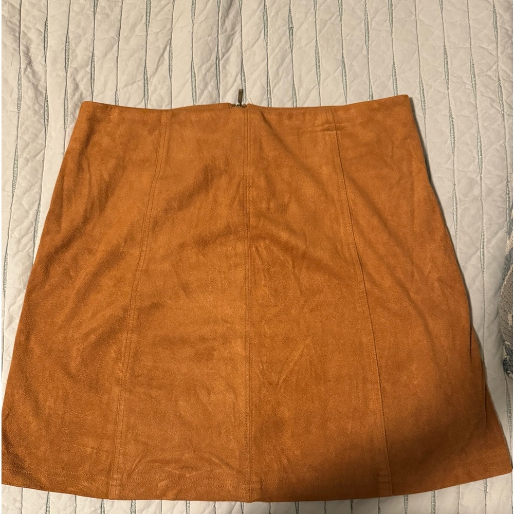 Tan suede mini skirt, size s